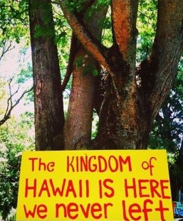 Kingdom of Hawaii protest sign